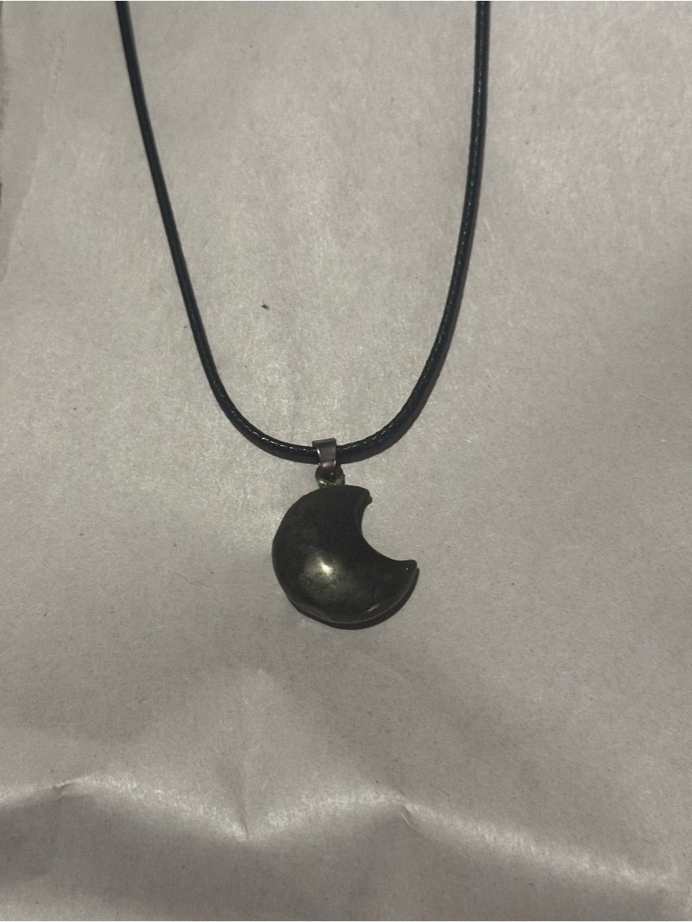 Moon Pendant Necklace in Black - Unbranded